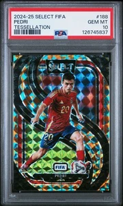 Pedri 2024 2024-25 Panini Select FIFA #188 Tessellation Prizm /15 PSA 10 - Picture 1 of 2