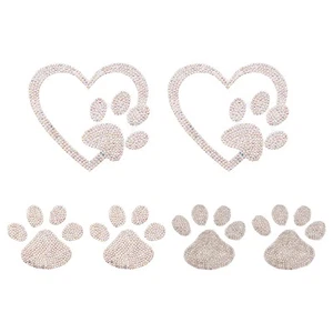 6Pcs 2 Styles Bling Stickers and Decals - Heart Glitter Crystal Diamond and D... - Picture 1 of 5