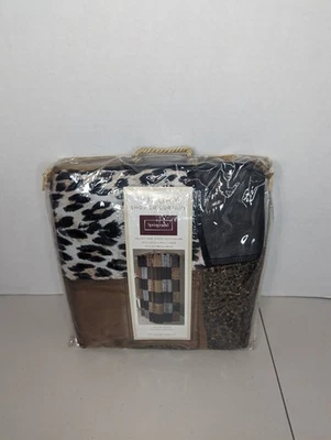 Cortina de ducha de lujo Springmaid terciopelo y retazos transparentes incluye forro Foto 1 de 4