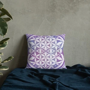 18 x18 inch geometric boho home decor square seed of life Pillow meditation yoga - Picture 1 of 4