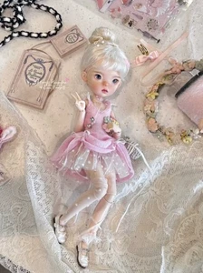6" Landoudou Wig 1/6 BJD Doll Hair Soft Mohair Cute Bun Handmade Girl DIY Gift - Picture 1 of 9