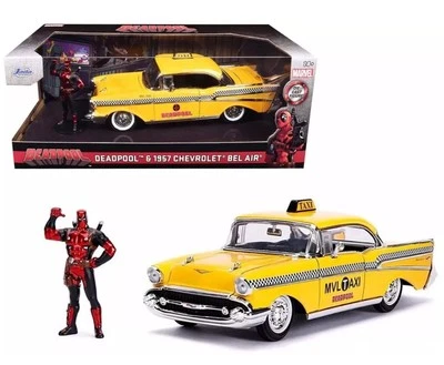 Jada Marvel 1957 CHEVROLET BEL AIR 1:24 Scale & DEADPOOL Diecast Figure #30290 - Image 1 of 2