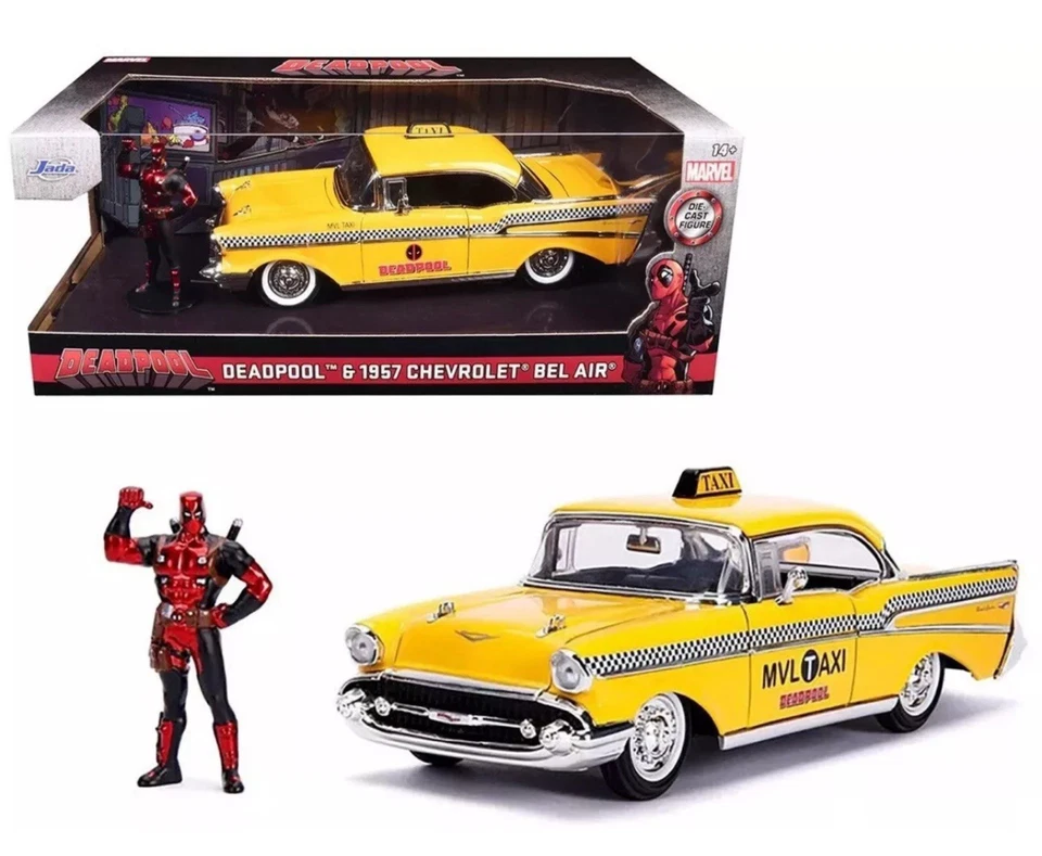 Jada Marvel 1957 CHEVROLET BEL AIR 1:24 Scale & DEADPOOL Diecast Figure #30290 - Image 1 of 2