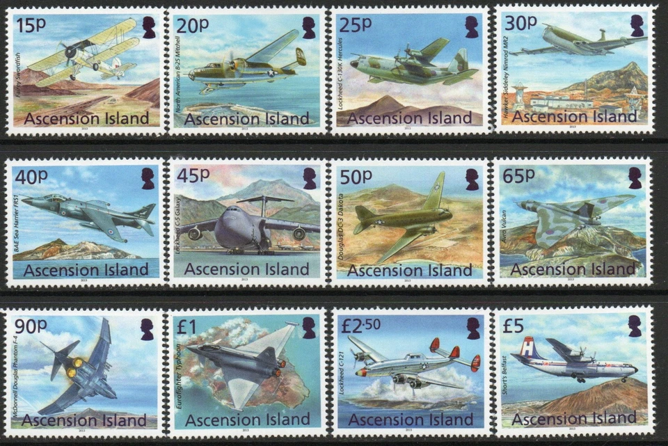 Juego definitivo de 12 aviones Ascension 2013, MNH, SG 1150/61 Foto 1 de 1