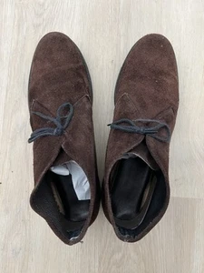 Brown Suede Leather One Lace Up Shoes Men’s Size US 10 EUR 44 Barely Used Ankle - Picture 1 of 9