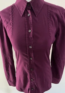 Gucci Women’s Button Up Dress Shirt Size 38 Maroon - Picture 1 of 3