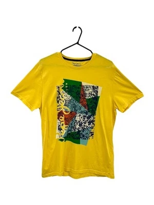PEPE JEANS Yellow Printed T Shirt, Excellent Condition, Men's XL Slim Fit - image 1 of 4