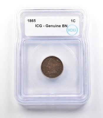 1865 Indian Head Cent Genuine BN ICG *2331 - Image 1 of 3