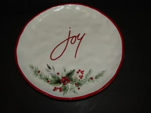 SIGNATURE SELECT Piatto ceramica JOY 10" agrifoglio e bacche FINITURA ROSSA - Foto 1 di 6