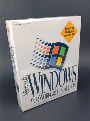 NEW Sealed 1994 Microsoft Windows for Workgroups Add-On Upgrade v 3.11 for 3.1  - Image 1 of 4