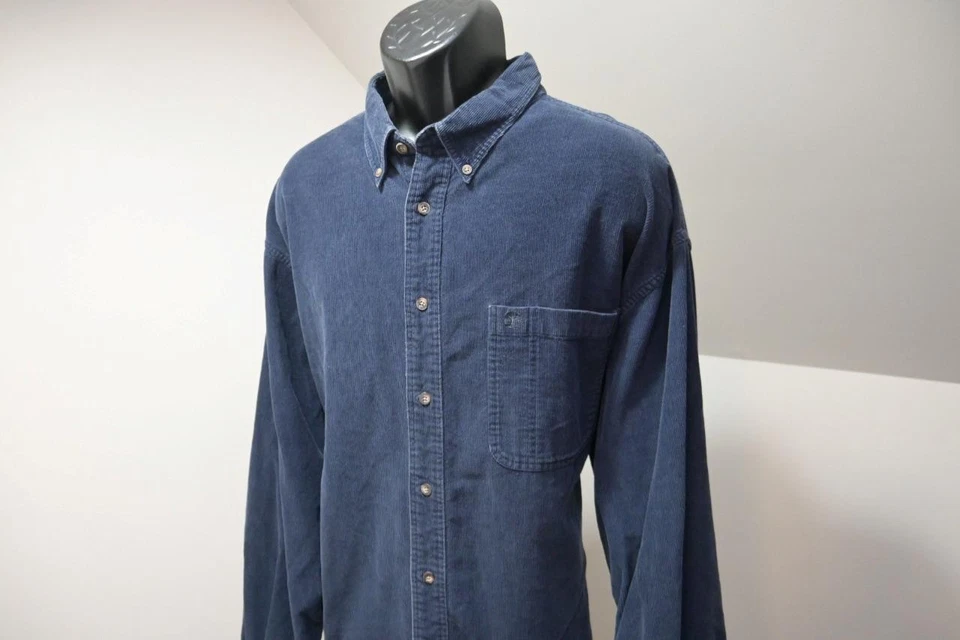 Timberland Corduroy Button Up Shirt Dark Blue Rugged Long Sleeve Mens Size 2XL - Image 1 of 4
