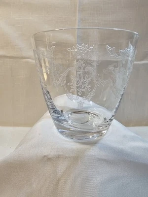 Fostoria Glassware Navarre Etch Double Old Fashion Flat Tumbler  3 3/4 in, EUC - Image 1 of 4