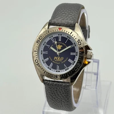 Men's POLO RAFFINE Silver Tone, Purple Dial, 37mm Watch, Silver Leather Band - Image 1 of 4