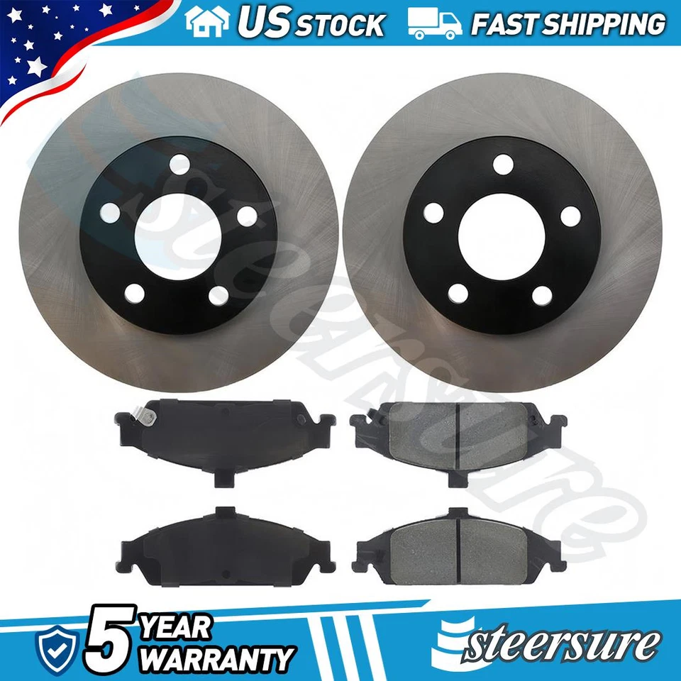 Kit de pastillas de freno delanteras y rotor para Chevrolet Malibu 1997 1998 1999 2,4 L L4 Foto 1 de 1