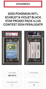 Pokemon Illustrazione PSA 8 Sigillato Promo Confezione 3 Feraligatr Pikachu Toxtric 2024 - Foto 1 di 9