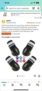 Qumy Haustier Hundestiefel Schuhe Pfotenschutz Größe 4 robust reflektierend verstellbar - Bild 1 von 9