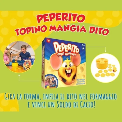 ROCCOGIOCATTOLI Peperito Topino Mangiadito Gioco di società Rocco Giocattoli