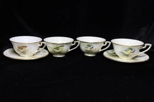 Royal Worcester Multi-Motiv Vögel Bone China 4 Fuß Tassen Künstler E. Townsend - Bild 1 von 13