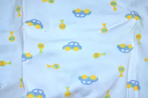 Coperta ricezione vintage Cherokee BABY blu auto e segnali stop strisce 25X28 - Foto 1 di 3