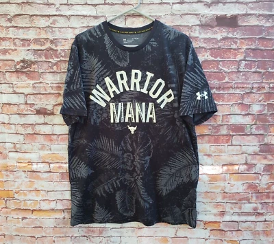 🔥 Camisa Project Rock Warrior Mana Negra Floral Para Hombre Grande L XL Calce Ajustado Foto 1 de 4