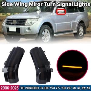 For Mitsubishi Pajero NS NT NW NX 2006-2025 2x Smoked Dynamic Turn Signal Light - Foto 1 di 12