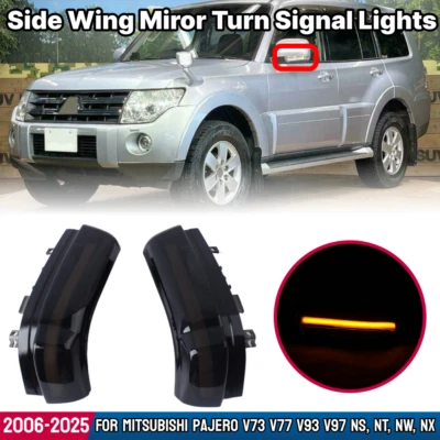 For Mitsubishi Pajero NS NT NW NX 2006-2025 2x Smoked Dynamic Turn Signal Light - image 1 of 4