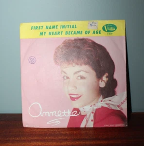 Annette Funicello - First Name Initial/My Heart Became of Age 45 RPM - Picture 1 of 2