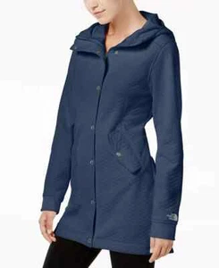 The North Face Jacket Womens Small Navy Blue Recover Up Hooded Quilted Coat S /P - Picture 1 of 5