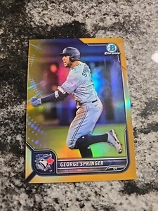 2022 Bowman Chrome #74 GEORGE SPRINGER Gold Refractor SP #/50 MLB - Picture 1 of 5