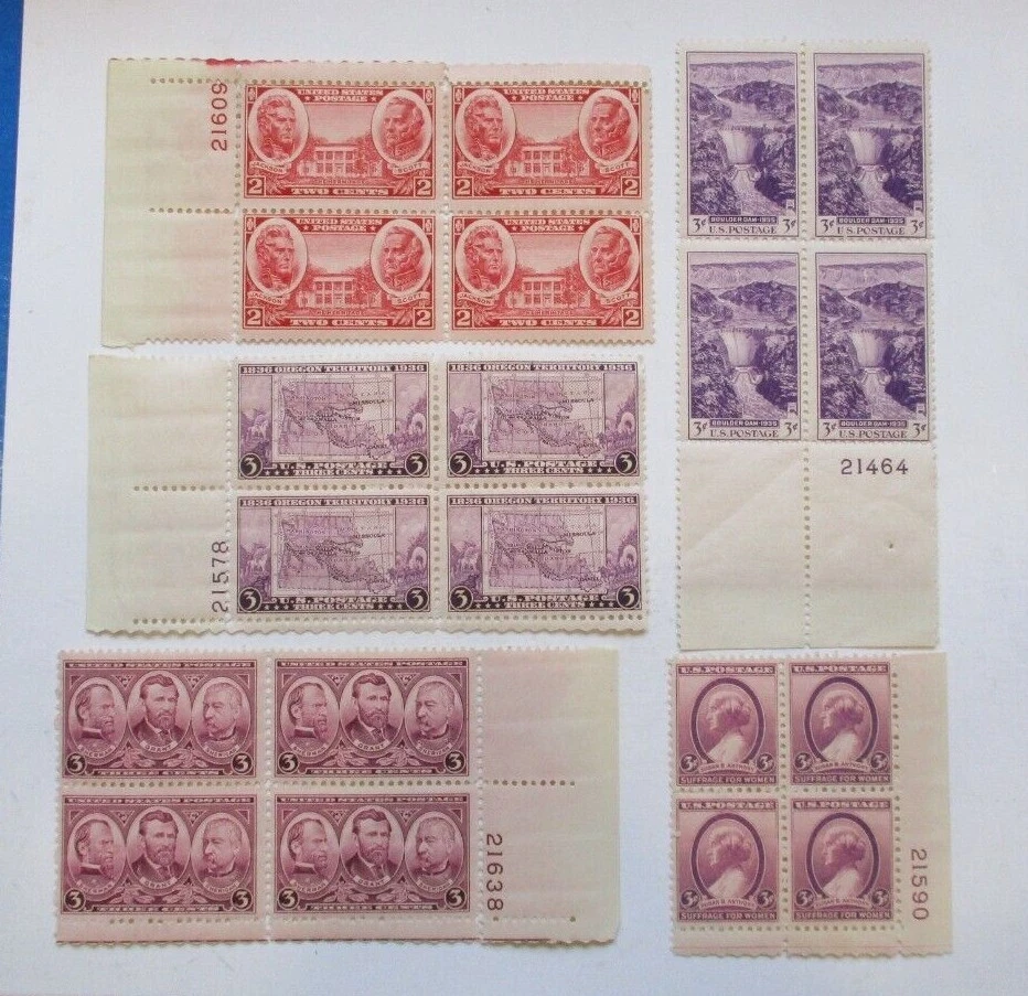 5  PL# BLOCKS of 4  MH OG   Sc#Un/Ckd   See Pic - Image 1 of 1