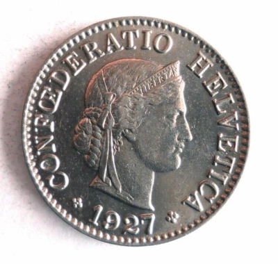 SUIZA 1927 5 RAPPEN - AU - Gran moneda de colección - Cubo premium #9 Foto 1 de 2