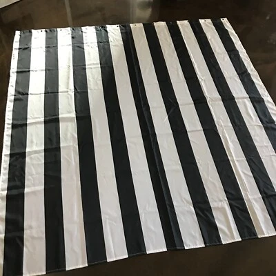 Black and White Striped Shower Curtain LB - Image 1 of 4