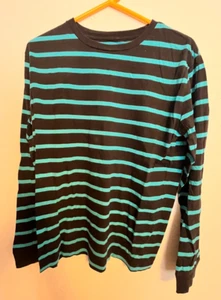 Circo Long Sleeve Striped Shirt Youth Size XL 16/18 Black and Blue - Picture 1 of 3