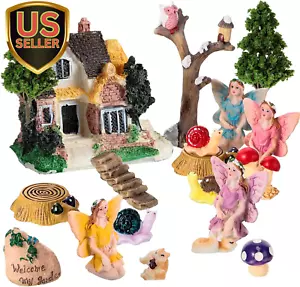 31 Pieces Fairy Garden Accessories Kit Miniatures House Supplies Girl Fly Win... - Picture 1 of 1