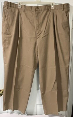 John Blair Men’s Tan Cotton Pants Size 56M High Rise Inseam 30.5” Slash Pocket - Image 1 of 4