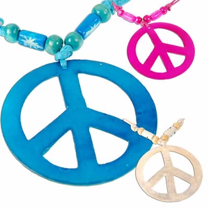 Seestern Peace Halskette Modeschmuck mit gefärbt.Perlmut Anhänger variables Band - Bild 1 von 4