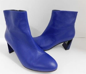 United Nude Blue Leather Zip Ankle Boots 37 - Picture 1 of 8