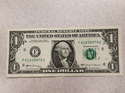 1 Dollar Bill Series 2017 Birth Date Year Serial F6 1939 979C Anniversary II WW - Image 1 of 4