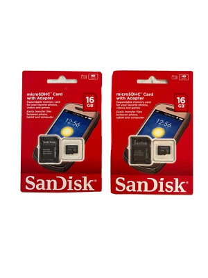 SanDisk 16GB MicroSDHC Card with Adapter ( 2 PACK ) - Image 1 of 4