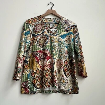 Nuevo Top Chicos Y2K Arte Abstracto para Usar Batik Bloom Manga 3/4 De Colección Elástico Foto 1 de 4