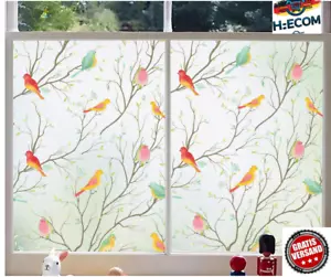 Bunte Fensterfolie 44,5x200cm–Selbsthaftender Sicht-& Sonnenschutz mt Vogelmotiv - Bild 1 von 10
