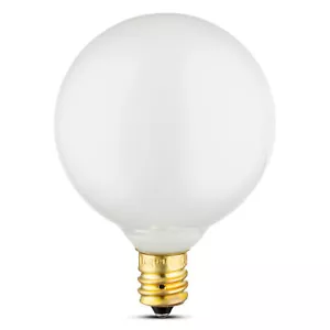 25G16.5 Mini Globe Bulbs 120V 25W G16.5 Candelabra E12 Base Satin White Dimmable - Picture 1 of 3