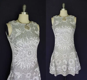 The Lilly Pulitzer vintage floral tunic mod scooter dress Jackie O Metallic lace - Picture 1 of 11