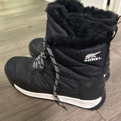 Sorel Whitney II Short Lace Boot Bootie Black Womens Sz 8.5 - Image 1 of 4