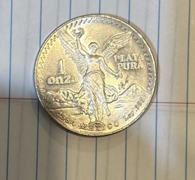 1984 Mexico 1 oz onza Silver Liberated Coin - Image 1 of 2