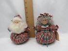 Cloth Christmas Mr. and Mrs. Claus Sitting