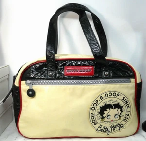 Betty Boop Zip Top Kunstleder Bowler Bag Boop Oop a Doop beige schwarz rot - Bild 1 von 5