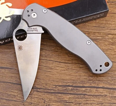 Classic Military C95 Titanium Handle Pocket Folding Knife Bearing Flipper Clip - Image 1 of 4