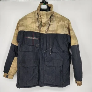 Snozu Kids Ski Jacket Black and Camo Zip Up Pockets Insulated Youth L 14/16 - Picture 1 of 9