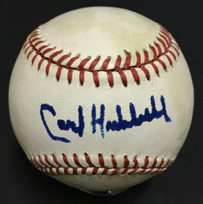 Carl Hubbell NY Giants Firmado Oficial NL Béisbol Autógrafo Salón de la Humanidad Certificado de Autenticidad JSA Foto 1 de 4